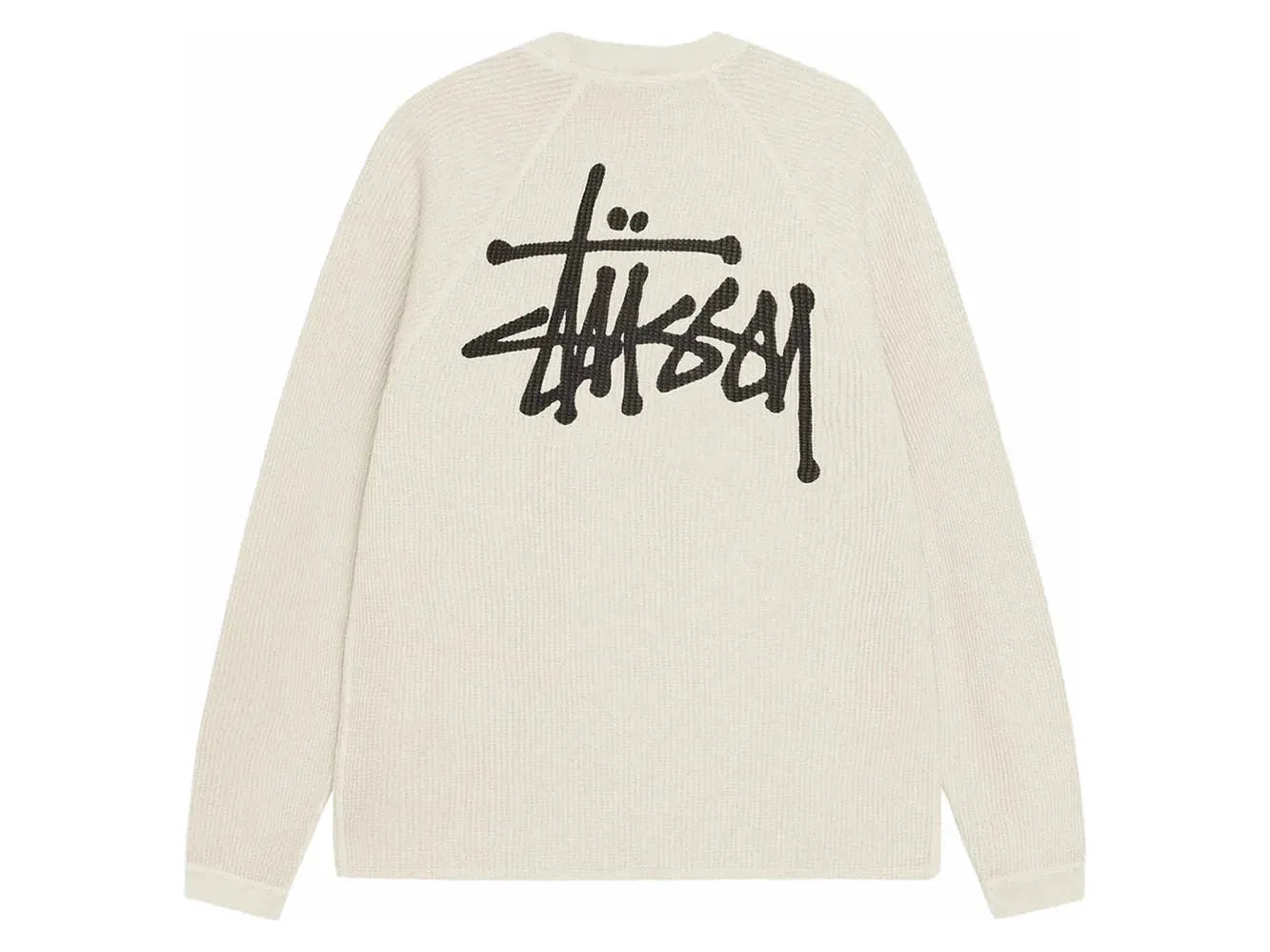 STUSSY RAGLAN THERMAL LS CREW BONE