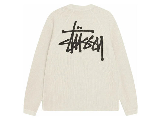 STUSSY RAGLAN THERMAL LS CREW BONE