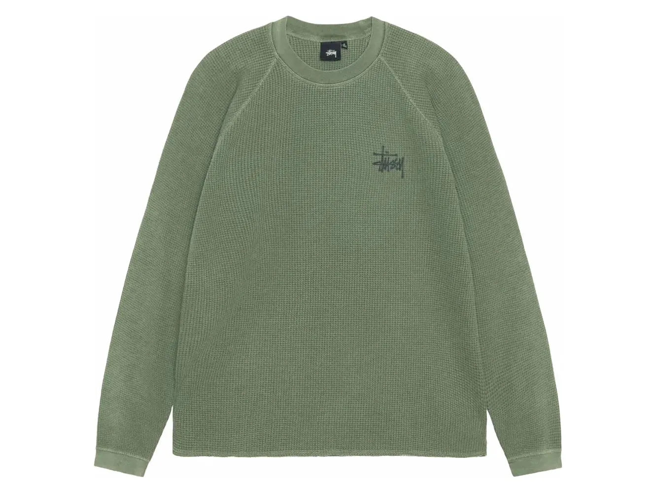 STUSSY RAGLAN THERMAL LS CREW PINE