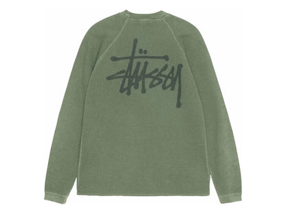 STUSSY RAGLAN THERMAL LS CREW PINE