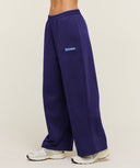 Script Embroidery Wide Leg Pants oversized fit Indigo Purple