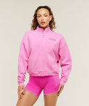 Script Embroidery Full Zip Jacket oversized fit Focus Pink