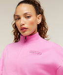 Script Embroidery Full Zip Jacket oversized fit Focus Pink