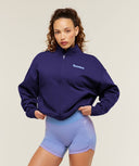 Script Embroidery Full Zip Jacket oversized fit Indigo Purple