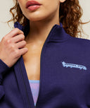 Script Embroidery Full Zip Jacket oversized fit Indigo Purple