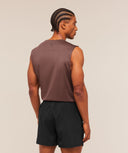 Train Cut Off Tank regular Espresso Brown