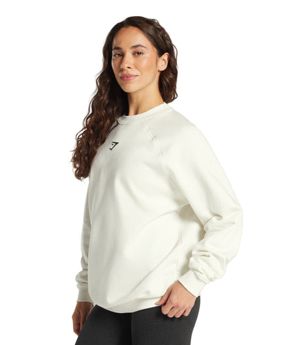 Training Oversized Fleece Sweatshirt Soft White