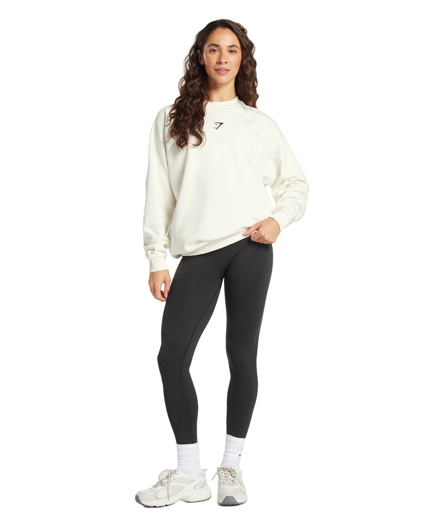 Training Oversized Fleece Sweatshirt Soft White