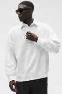Take It Easy Long Sleeve Henley Pullover White