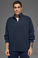 Wool Cashmere New Class 1/4 Zip Pullover Navy