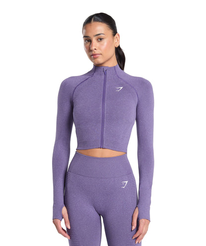 Vital Midi Zip Up Jacket body fit Functional Purple/Marl