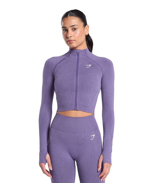 Vital Midi Zip Up Jacket body fit Functional Purple/Marl