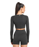 Gymshark Vital Seamless 2.0 Crop Top - Black Marl