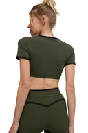 Airbrush Race Pace Short Sleeve Green Olive/Blac