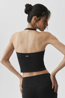 ALO Softsculpt Precision Halter Tank Black