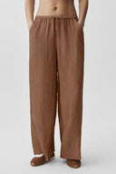 Semi-Sheer Golden Hour High-Waist Straight Leg Pant Sun Kissed Brown