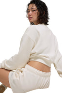 Cropped Accolade Crewneck  Ivory