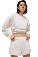 Cropped Accolade Crewneck  Ivory