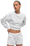 Cropped Accolade Crewneck  White