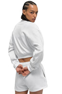 Cropped Accolade Crewneck  White