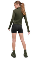 ALO Softsculpt Precision 1/4 Zip Long Sleeve Green Olive
