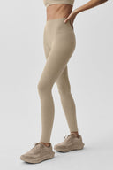 Seamless High-Waist Two Tone Rib Legging Gravel Heather