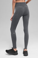 Seamless High-Waist Two Tone Rib Legging Dark Misty Grey Heather