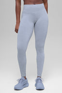 Seamless High-Waist Two Tone Rib Legging Winter Frost Heather