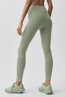 Seamless High-Waist Two Tone Rib Legging Dune Grass Heather
