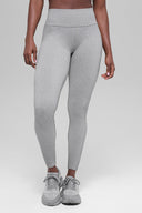 Seamless High-Waist Two Tone Rib Legging Light Misty Grey Heather