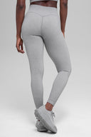 Seamless High-Waist Two Tone Rib Legging Light Misty Grey Heather