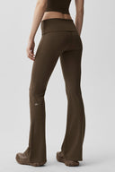 ALO Softsculpt Foldover Flare Legging (Regular) Espresso