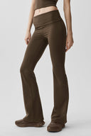 ALO Softsculpt Foldover Flare Legging (Regular) Espresso