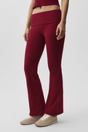 ALO Softsculpt Foldover Flare Legging (Regular) Summer Romance Red