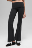 ALO Softsculpt Foldover Flare Legging (Short) Black