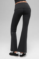 ALO Softsculpt Foldover Flare Legging (Short) Black