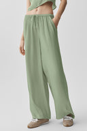 Semi-Sheer Golden Hour High-Waist Straight Leg Pant Dune Grass