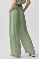 Semi-Sheer Golden Hour High-Waist Straight Leg Pant Dune Grass