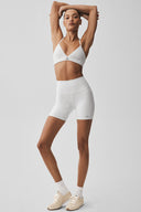 5" Airbrush High-Waist Biker Short White