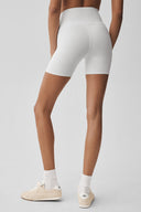5" Airbrush High-Waist Biker Short White