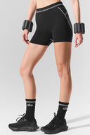 4" Airbrush High-Waist Heart Throb Short Black/White