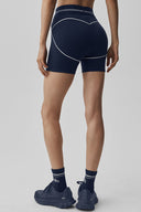 4" Airbrush High-Waist Heart Throb Short Navy/White