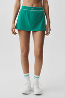 ALO Softsculpt Amp It Up Tennis Skirt Emerald Isle