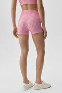 3" Airlift Gingham High-Waist Sleek Short Paradise Pink Gingham