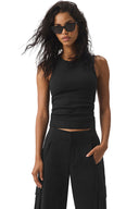 Ribbed En Pointe Tank Black