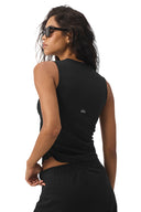 Ribbed En Pointe Tank Black
