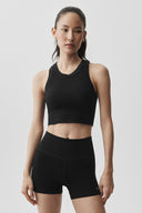 Seamless Modal Ribbed High Neck Delight Bra Black