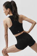 Seamless Modal Ribbed High Neck Delight Bra Black