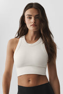 Seamless Modal Ribbed High Neck Delight Bra Ivory