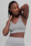 Seamless Two Tone Rib Bra Light Misty Grey Heather